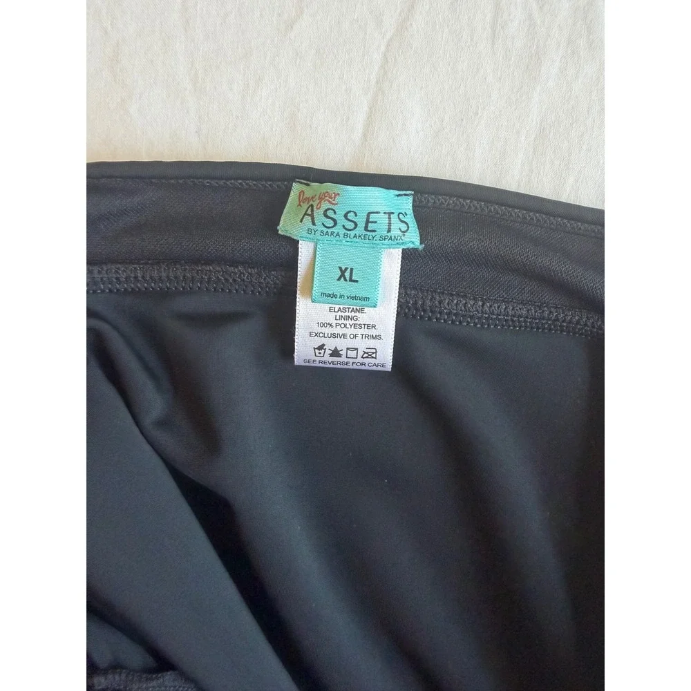 Love Your Assets Spanx Black Ruched Tankini Top Underwire XL beach vacation